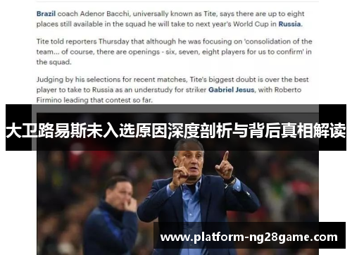 大卫路易斯未入选原因深度剖析与背后真相解读
