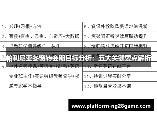 帕利尼亚冬窗转会期目标分析：五大关键要点解析